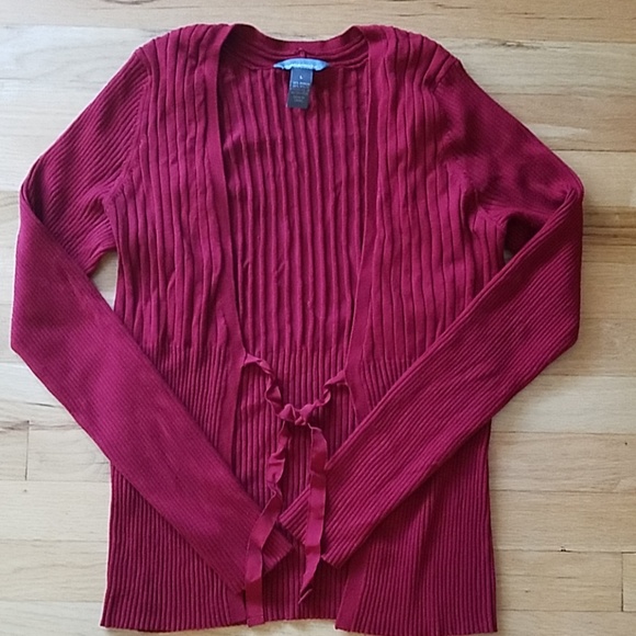 Hillard & Hanson Sweaters - Maroon 👢🍁 Ribbed Cardigan - Large